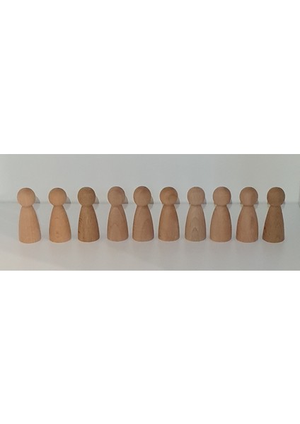 Montessori Peg Bebek Mini İnsancık Boyasız 10'lu Set