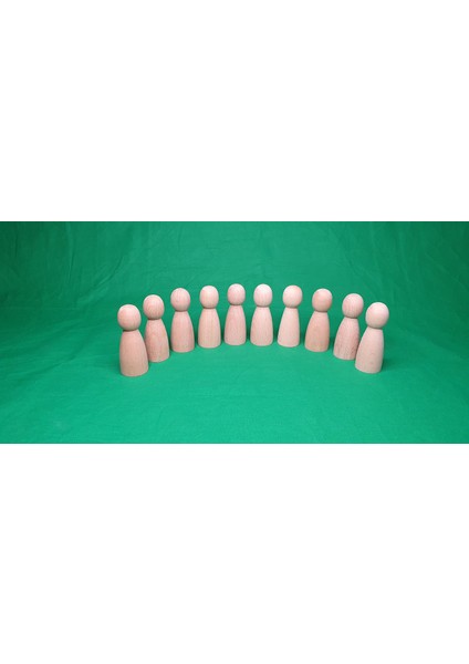 Montessori Peg Bebek Mini İnsancık Boyasız 10'lu Set