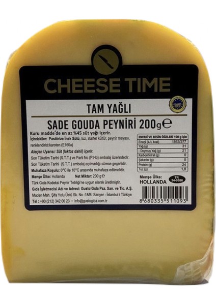 Sade Gouda Peyniri 200 gr