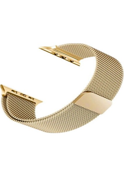 Apple IWatch Uyumlu 5-6 Milanese Kordon Altın Renk Gold