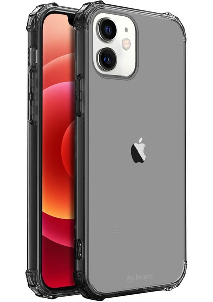 Buff Blogy Apple iPhone 12/12 Pro Crystal Fit Kılıf Smoke Black - Siyah