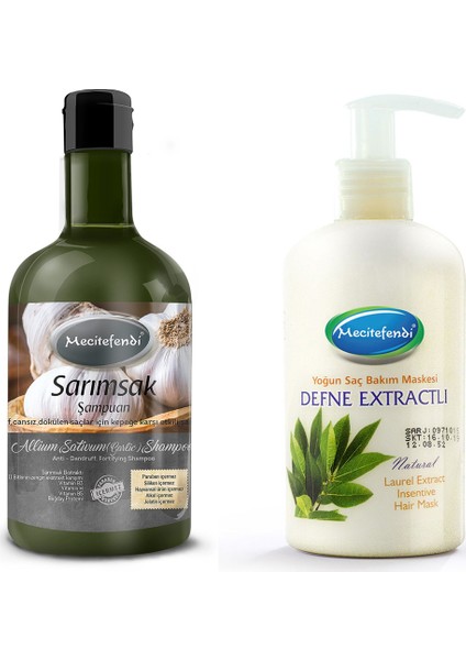 Sarımsak Şampuanı 400 ml + Defne Saç Maskesi 250 ml Set