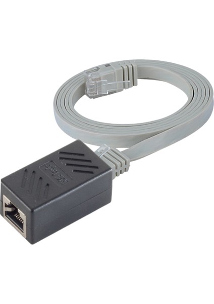 CAT6 Uzatma Seti, Yassı Ethernet Kablo ve Ekleyici, Gri, 50 cm