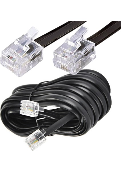 ADSL, VDSL Modem Kablosu, 10 metre (Telefon RJ11 Hat Bağlantı Kablosu)