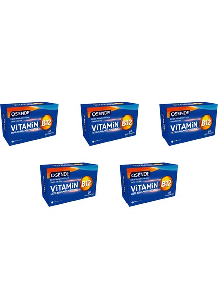 Osende Vitamin B12 Metilkobalamin 60 Tablet 5'li Paket