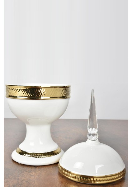 Prowhıte Kristal Kulplu Gold Şekerlik 38 cm fiyatları