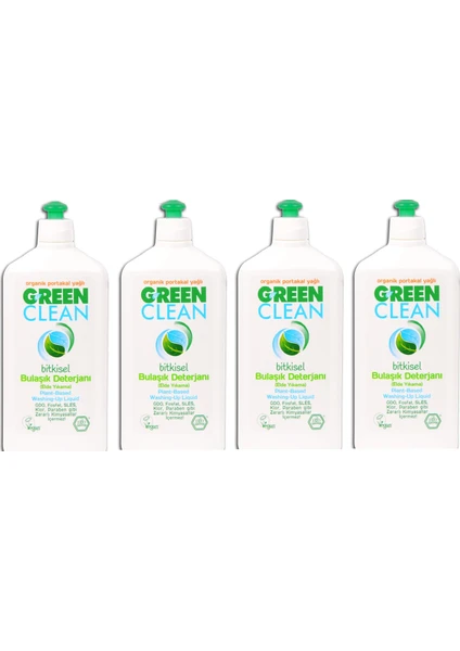 Green Clean Bitkisel Green Clean Elde Yıkama Bulaşık Deterjanı 730 ml 4 Adet