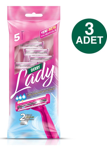 Lady 2 Bıçaklı 5'li Poşet x 3