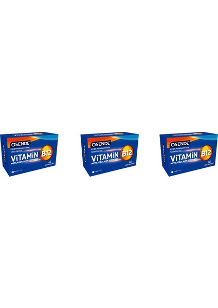Osende Vitamin B12 Metilkobalamin 60 Tablet 3'lü Paket