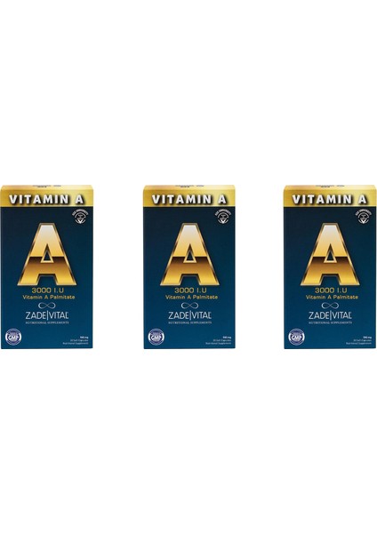 A Vitamini Blister 30 Kapsül 3'lü Paket