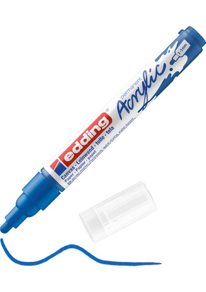 5100 Orta Uçlu Akrilik Markör - Anzer Mavi - 2-3 Mm’Lik Yuvarlak Uç