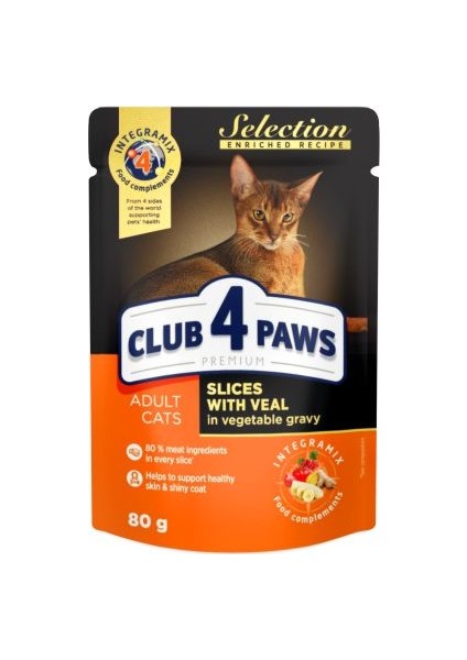 CLUB4PAWS Dana&sebze Selection Premium Kedi Maması 80 gr