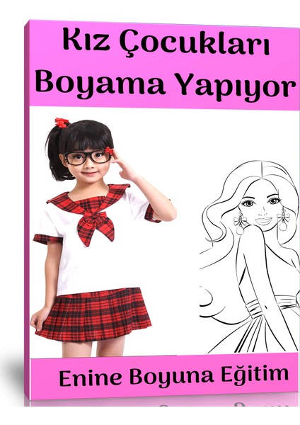 Kız Çocukları Boyama Yapıyor Kitabı