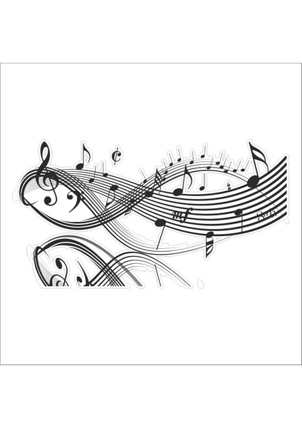 Müzik Notası Folyo Sticker 8 80 cm Uzunluk
