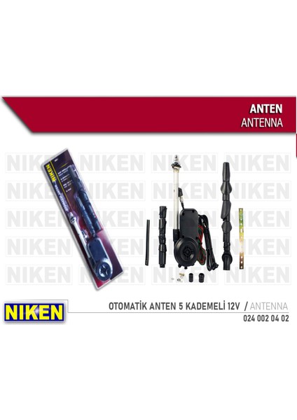 Otomatik Anten 5 Kademeli 12 Aparatlı 12V