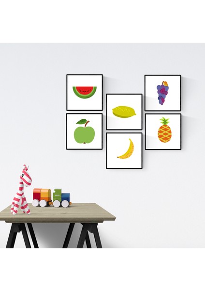 6'lı 20X20 Çocuk Bebek Odası Posterli Tablo Seti
