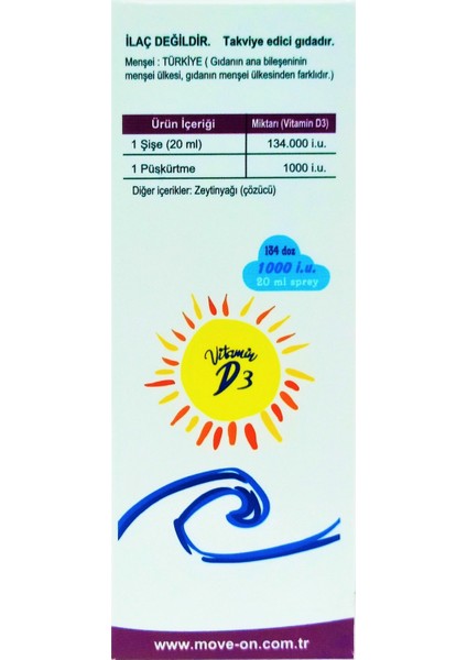 Vitamin D 1000 i.u. 20 ml Sprey (134 Doz)