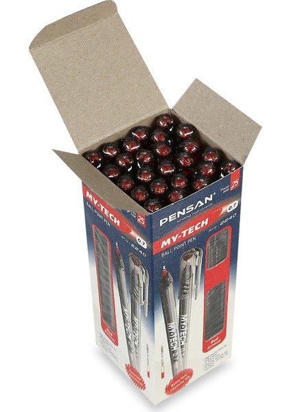 2240 Tükenmez Kalem My-Tech 0.7 mm 25'li Kırmızı