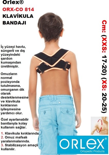 Orx-Co 814 Klavikula Bandajı (Klavikula Kırıklarında, Omuz Mafsalı Yaralanmalarında Kullanılır)