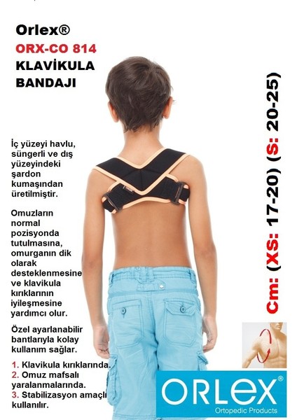 Orx-Co 814 Klavikula Bandajı (Klavikula Kırıklarında, Omuz Mafsalı Yaralanmalarında Kullanılır)