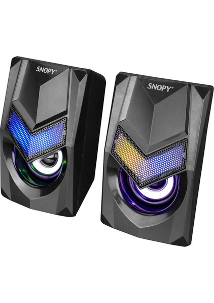 SN-X25 2.0 Rgb Işıklı 2X3W Siyah USB Speaker