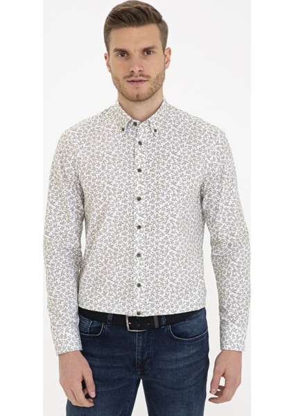 Erkek Haki Regular Fit Gömlek 50233052-VR027