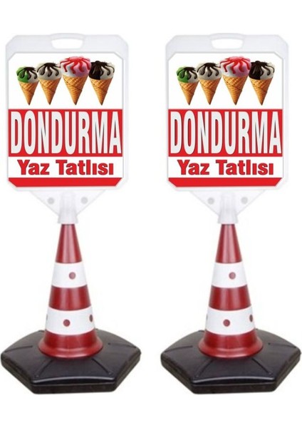 Dondurma Reklam Uyarı Yönlendirme Dubası 2 Adet A+ Plastik