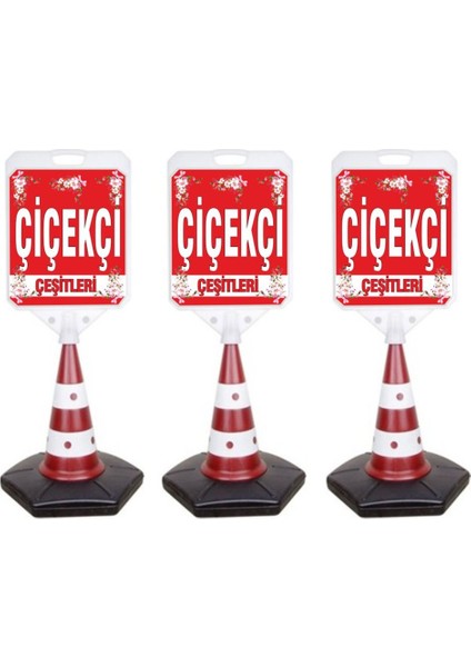 Çiçekçi Reklam Uyarı Yönlendirme Dubası 3 Adet A+ Plastik