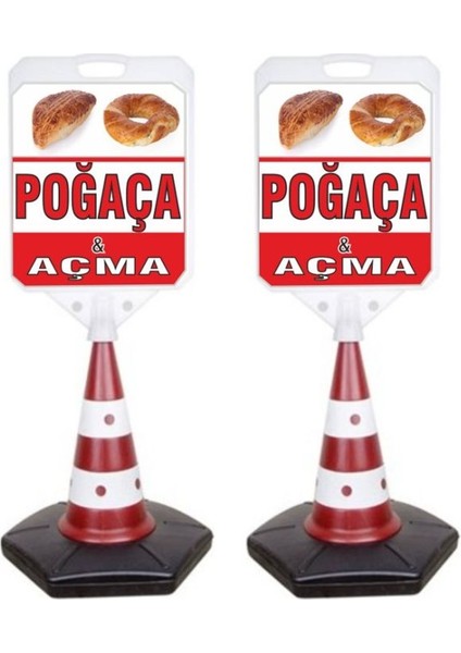 Pogaca Acma Reklam Uyarı Yönlendirme Dubası 2 Adet A+ Plastik