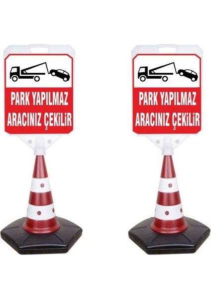 Park Yapılmaz Araç Çekilir Reklam Uyarı Yönlendirme Dubası 2 Adet A+ Plastik