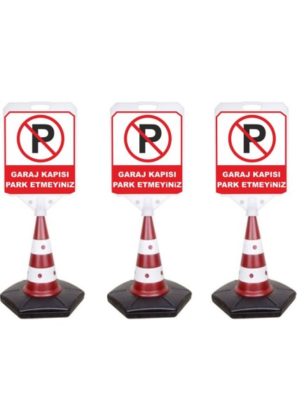 Garaj Kapısı Park Etmeyiniz Reklam Uyarı Yönlendirme Dubası 3 Adet A+ Plastik
