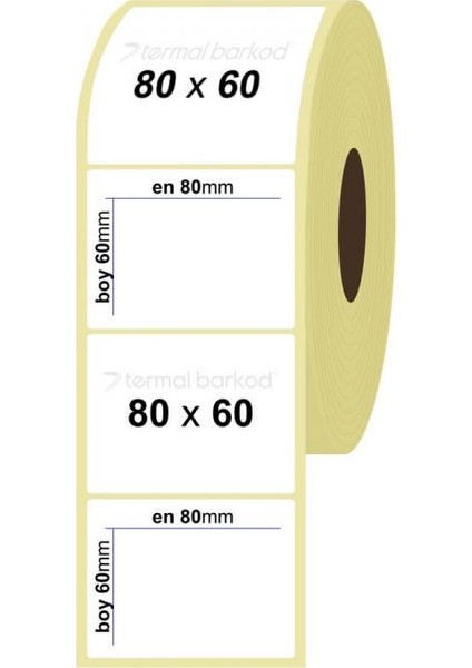 80 mm x 60 mm Termal Etiket fiyatları