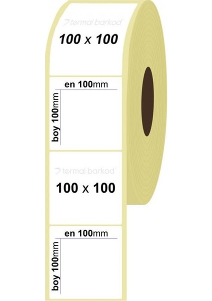 100 mm x 100 mm Termal Etiket fiyatları