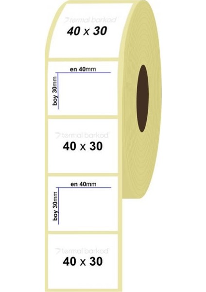 40 mm x 30 mm Termal Etiket