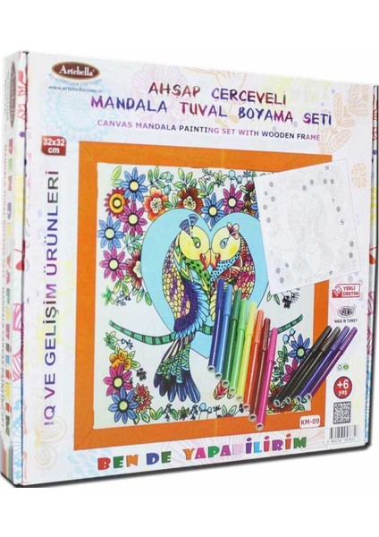 Artebella Km-09 Tuval Mandala Boyama Seti 32X32 Cm