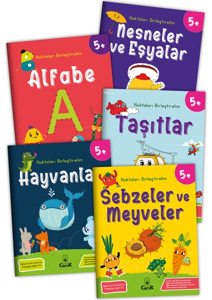 5+ Yaş Eğitici Tanımlama Etkinliği “5 Yaş Noktaları Birleştirelim” Eğlenceli Okul Öncesi Set 5 Kitap