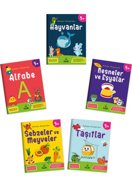 5+ Yaş Eğitici Tanımlama Etkinliği “5 Yaş Noktaları Birleştirelim” Eğlenceli Okul Öncesi Set 5 Kitap