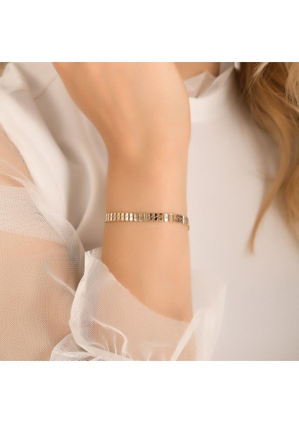 Markiz Parlak Altın Bileklik 14 Ayar