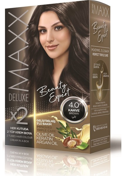 Maxx Deluxe  Saç Boyası Deluxe 4.0 Kahve Set x 2