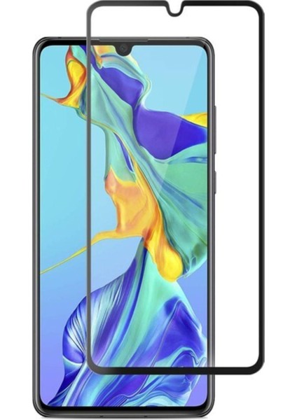 Huawei P30 Tam Kaplayan Temperli Ekran Koruyucu Cam Şeffaf