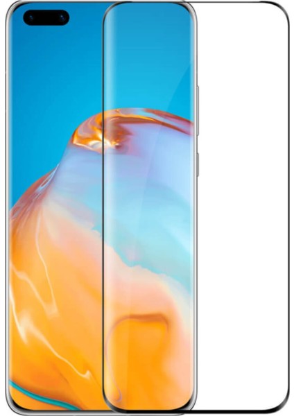 Huawei P40 Tam Kaplayan Temperli Ekran Koruyucu Cam Şeffaf