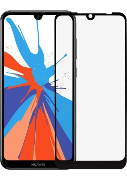 Huawei Y7 2019 Tam Kaplayan Temperli Ekran Koruyucu Cam Şeffaf