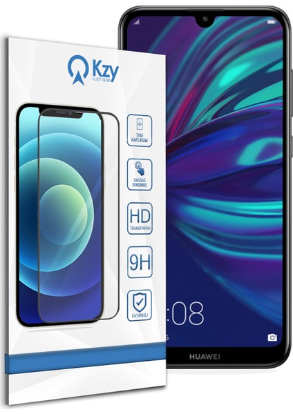 Huawei Y7 2019 Tam Kaplayan Temperli Ekran Koruyucu Cam Şeffaf