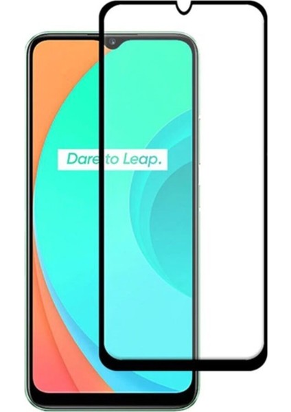 Realme C2 Tam Kaplayan Temperli Ekran Koruyucu Cam Şeffaf