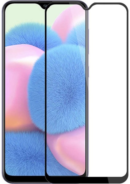 Samsung Galaxy A30S Tam Kaplayan Temperli Ekran Koruyucu Cam Şeffaf
