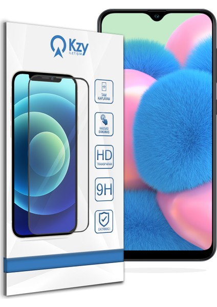 Samsung Galaxy A30S Tam Kaplayan Temperli Ekran Koruyucu Cam Şeffaf