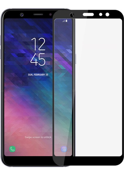 Samsung Galaxy A6 2018 Tam Kaplayan Temperli Ekran Koruyucu Cam Şeffaf
