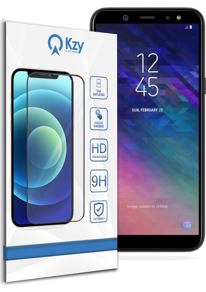 Samsung Galaxy A6 2018 Tam Kaplayan Temperli Ekran Koruyucu Cam Şeffaf