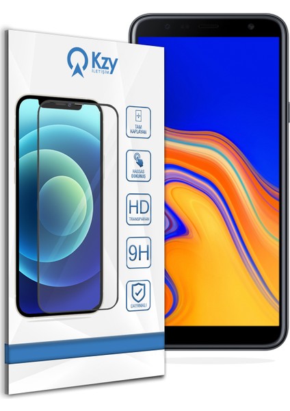 Samsung Galaxy J4 Plus Tam Kaplayan Temperli Ekran Koruyucu Cam Şeffaf