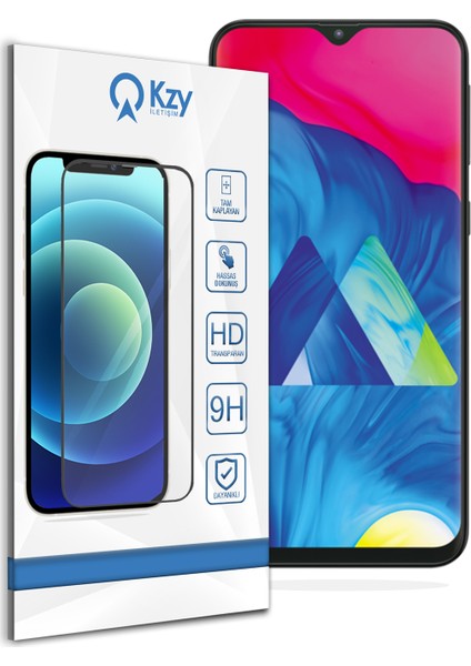 Samsung Galaxy M10 Tam Kaplayan Temperli Ekran Koruyucu Cam Şeffaf